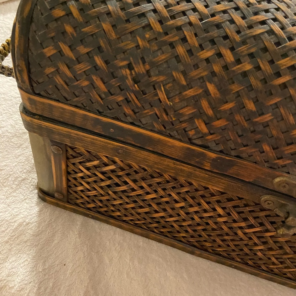 Rustic Rattan Cross Weave Basket - Picture 12 of 16
